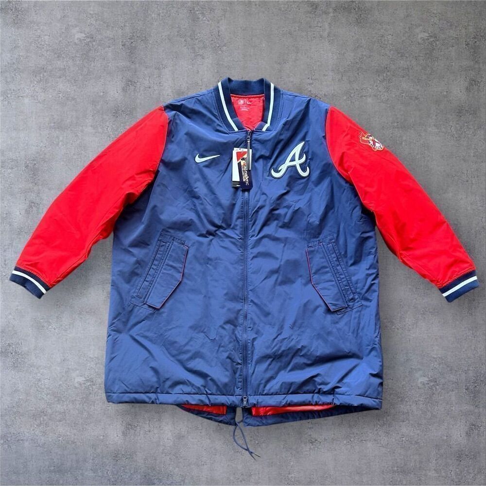 Nike Men's 3XL Atlanta Braves Dugout Varsity Jacket‎ Multicolor Full-Zip Casual